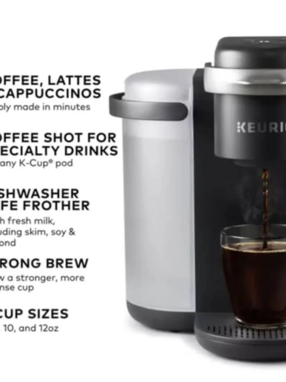 NEW - KEURIG® K-Café® Single Serve Coffee Latte & Cappuccino Maker w/ Frother